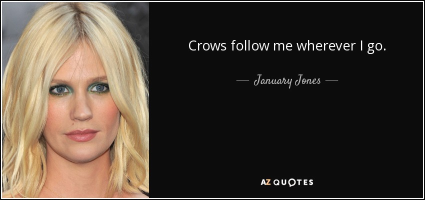 Crows follow me wherever I go. - January Jones