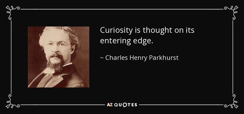 Curiosity is thought on its entering edge. - Charles Henry Parkhurst