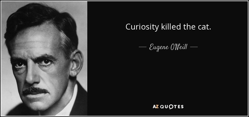Curiosity killed the cat. - Eugene O'Neill