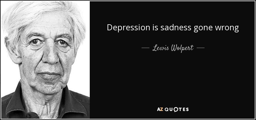 Depression is sadness gone wrong - Lewis Wolpert