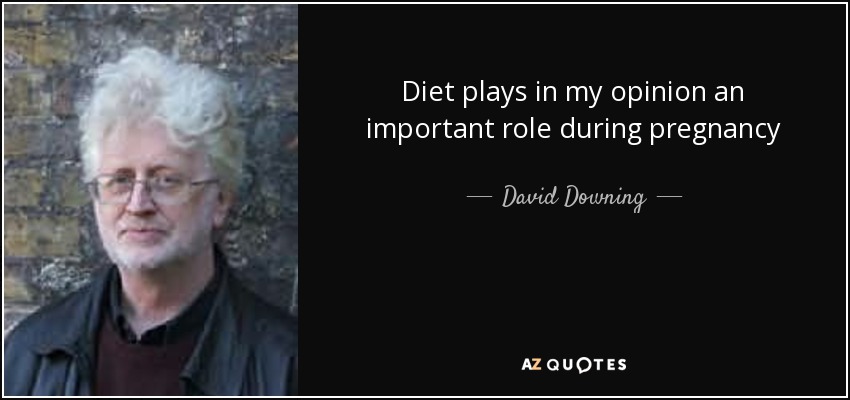 Diet plays in my opinion an important role during pregnancy - David Downing