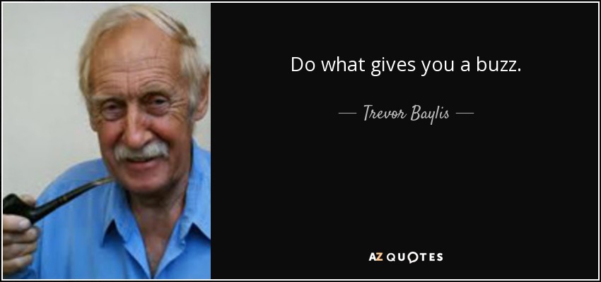 Do what gives you a buzz. - Trevor Baylis