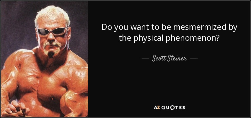 Do you want to be mesmermized by the physical phenomenon? - Scott Steiner