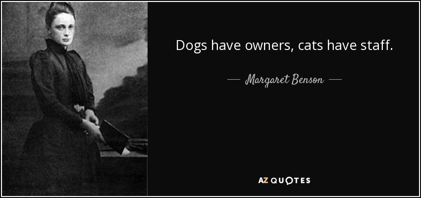 Dogs have owners, cats have staff. - Margaret Benson