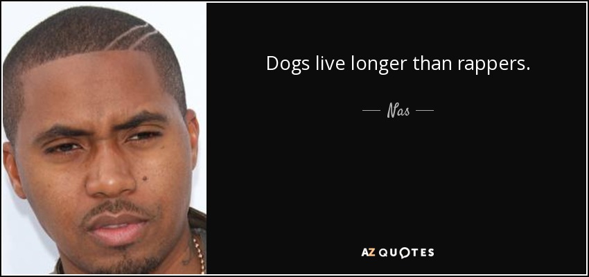 Dogs live longer than rappers. - Nas