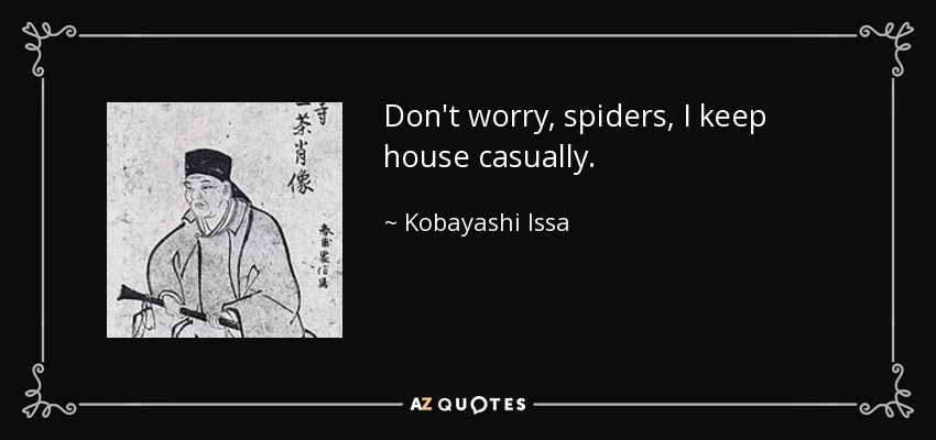 Don't worry, spiders, I keep house casually. - Kobayashi Issa
