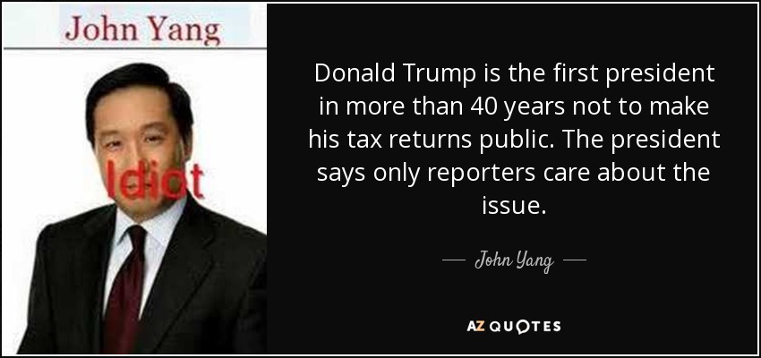 Donald Trump is the first president in more than 40 years not to make his tax returns public. The president says only reporters care about the issue. - John Yang
