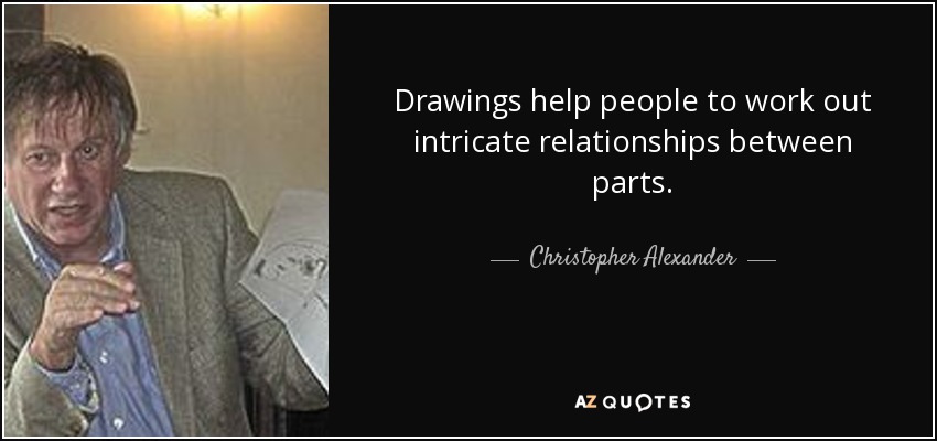 Drawings help people to work out intricate relationships between parts. - Christopher Alexander