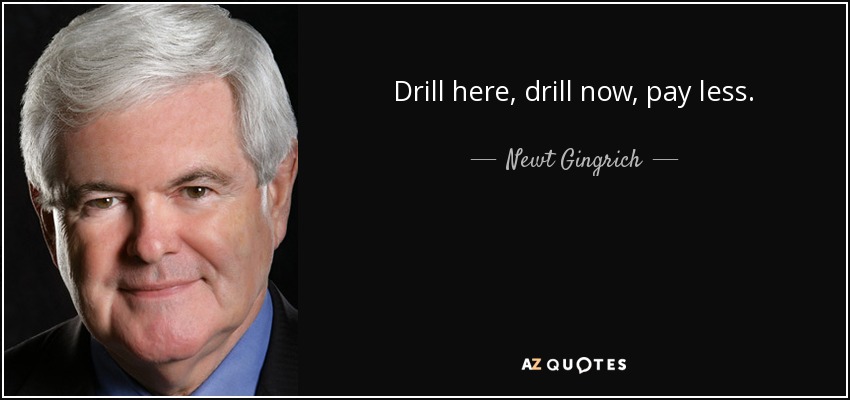 Drill here, drill now, pay less. - Newt Gingrich