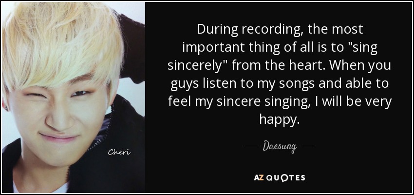 During recording, the most important thing of all is to 
