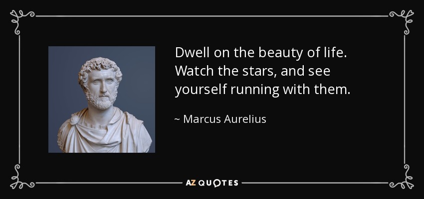 Dwell on the beauty of life. Watch the stars, and see yourself running with them. - Marcus Aurelius