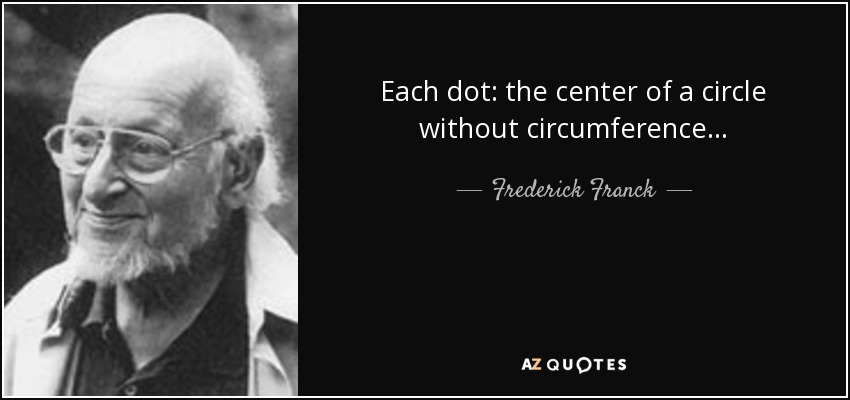 Each dot: the center of a circle without circumference... - Frederick Franck