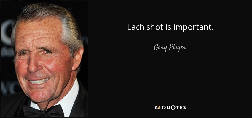 Each shot is important. - Gary Player