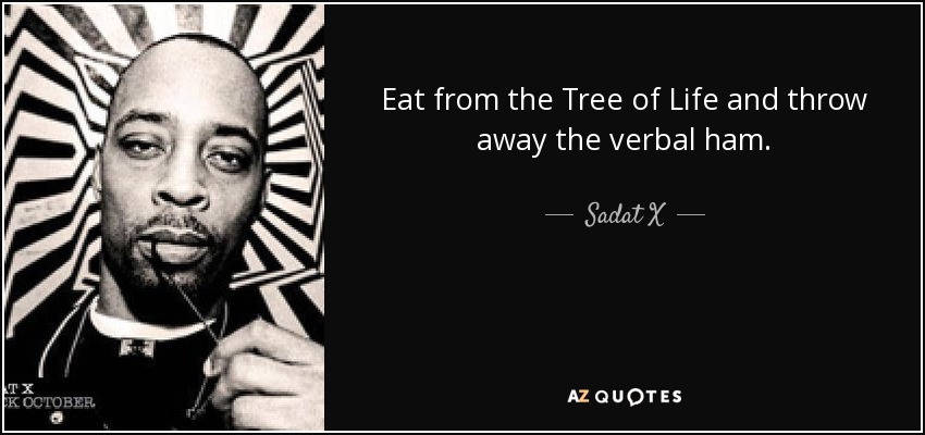 Eat from the Tree of Life and throw away the verbal ham. - Sadat X