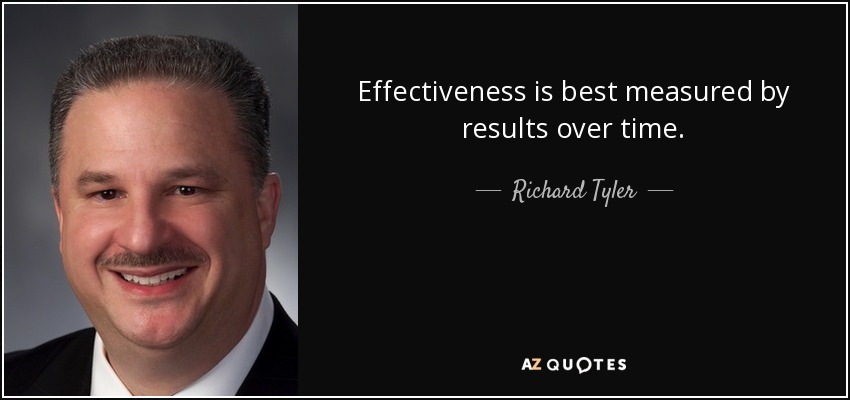 Effectiveness is best measured by results over time. - Richard Tyler