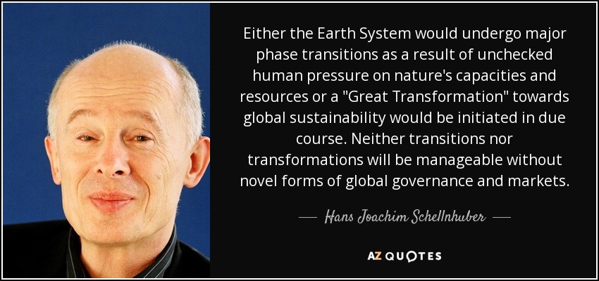 Either the Earth System would undergo major phase transitions as a result of unchecked human pressure on nature's capacities and resources or a 