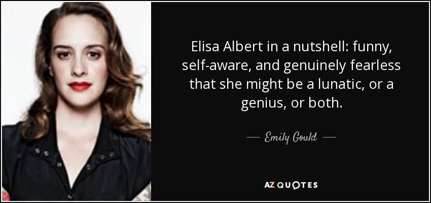 Elisa Albert in a nutshell: funny, self-aware, and genuinely fearless that she might be a lunatic, or a genius, or both. - Emily Gould