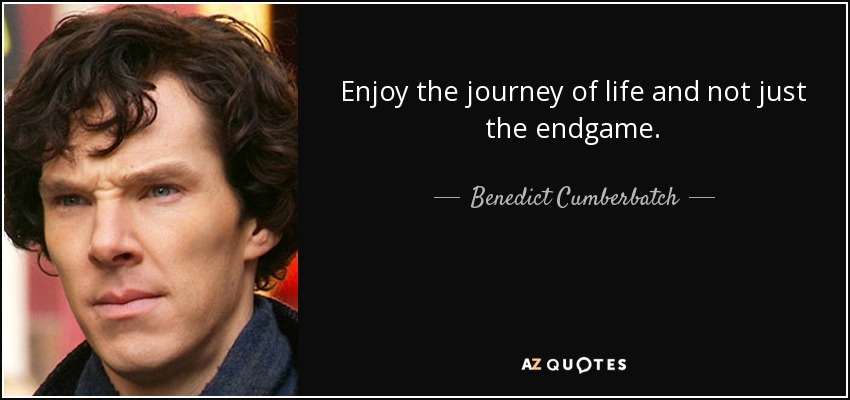 Enjoy the journey of life and not just the endgame. - Benedict Cumberbatch