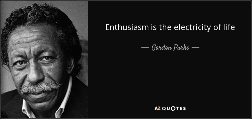 Enthusiasm is the electricity of life - Gordon Parks