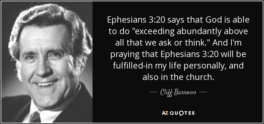 Ephesians 3:20 says that God is able to do 