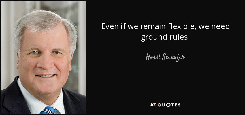 Even if we remain flexible, we need ground rules. - Horst Seehofer