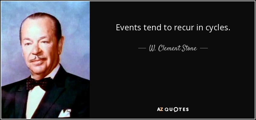 Events tend to recur in cycles. - W. Clement Stone