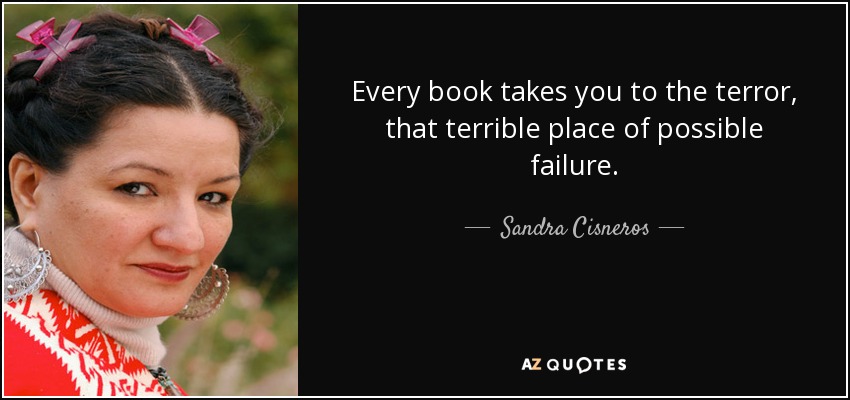 Every book takes you to the terror, that terrible place of possible failure. - Sandra Cisneros