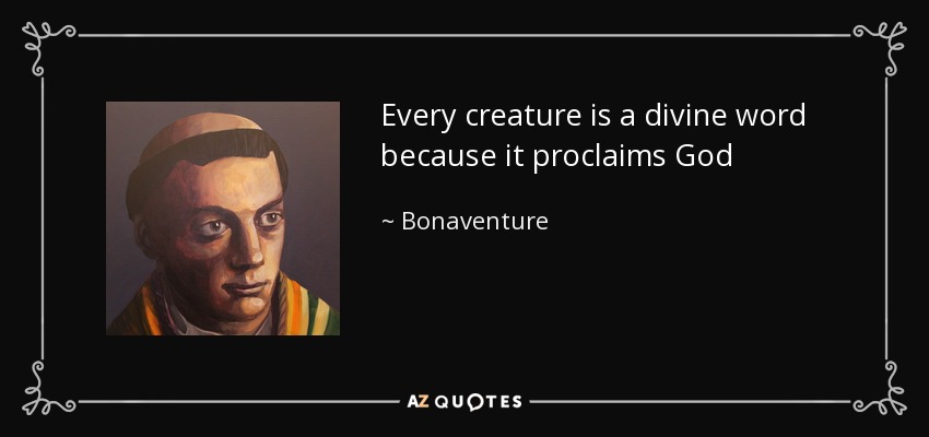 Every creature is a divine word because it proclaims God - Bonaventure