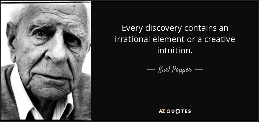 Every discovery contains an irrational element or a creative intuition. - Karl Popper