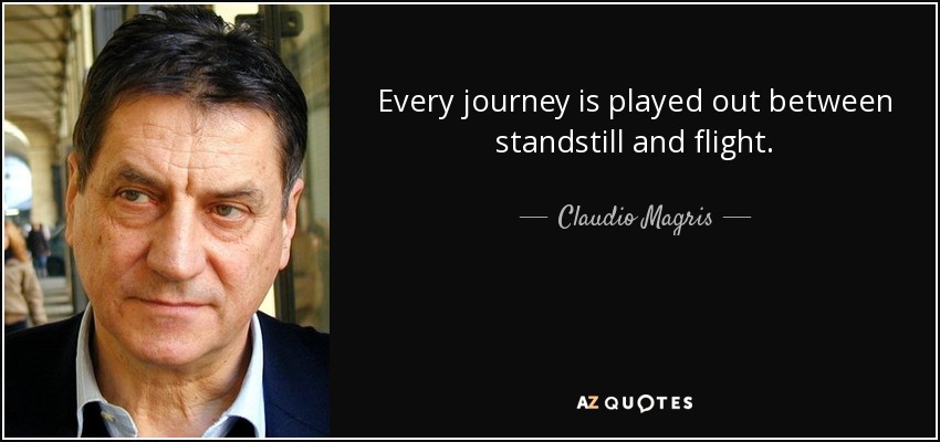 Every journey is played out between standstill and flight. - Claudio Magris