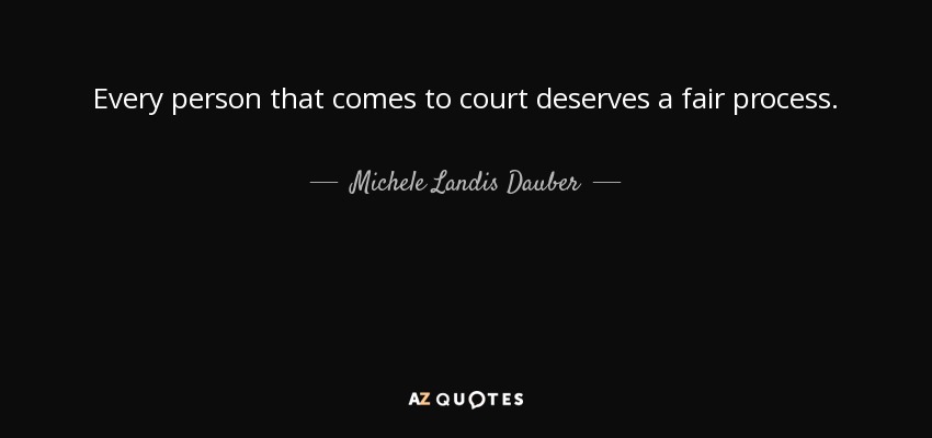 Every person that comes to court deserves a fair process. - Michele Landis Dauber