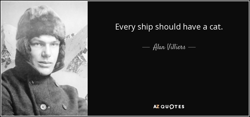 Every ship should have a cat. - Alan Villiers