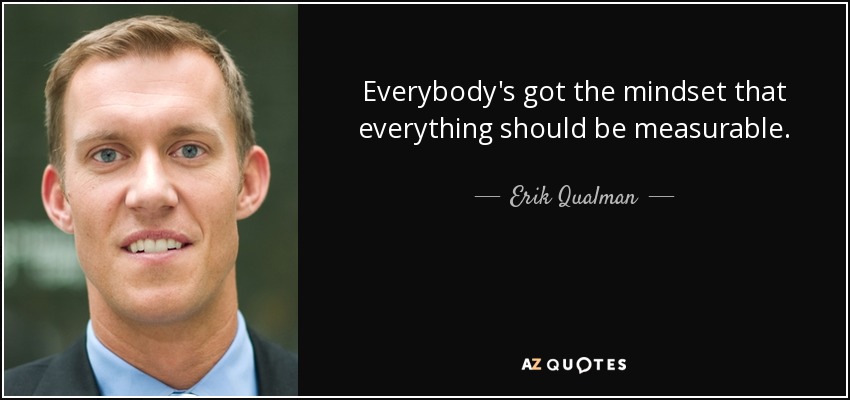 Everybody's got the mindset that everything should be measurable. - Erik Qualman