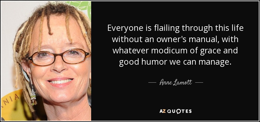 Everyone is flailing through this life without an owner's manual, with whatever modicum of grace and good humor we can manage. - Anne Lamott