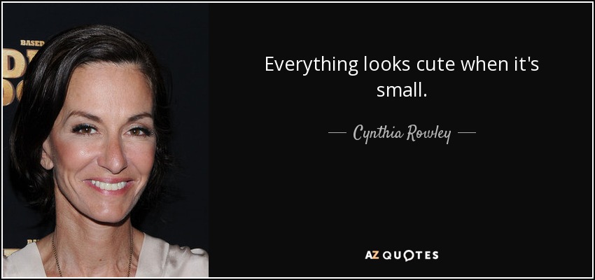 Everything looks cute when it's small. - Cynthia Rowley