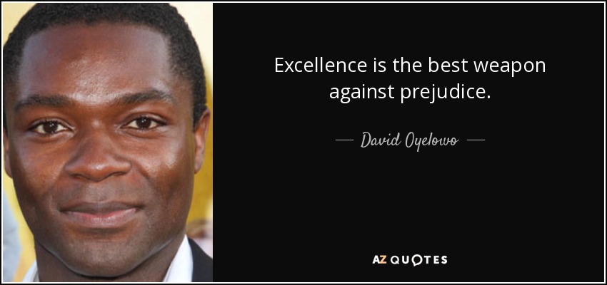 Excellence is the best weapon against prejudice. - David Oyelowo