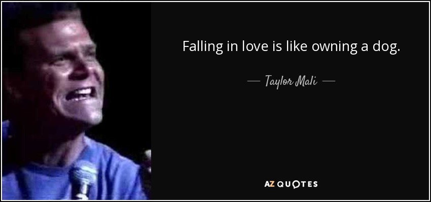 Falling in love is like owning a dog. - Taylor Mali