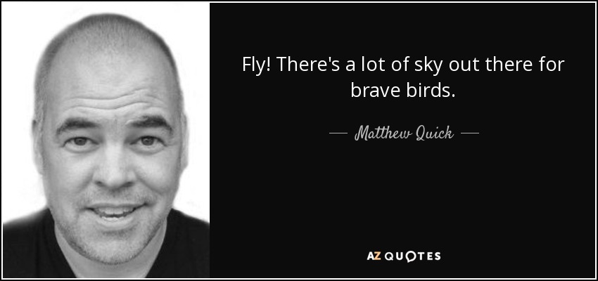 Fly! There's a lot of sky out there for brave birds. - Matthew Quick
