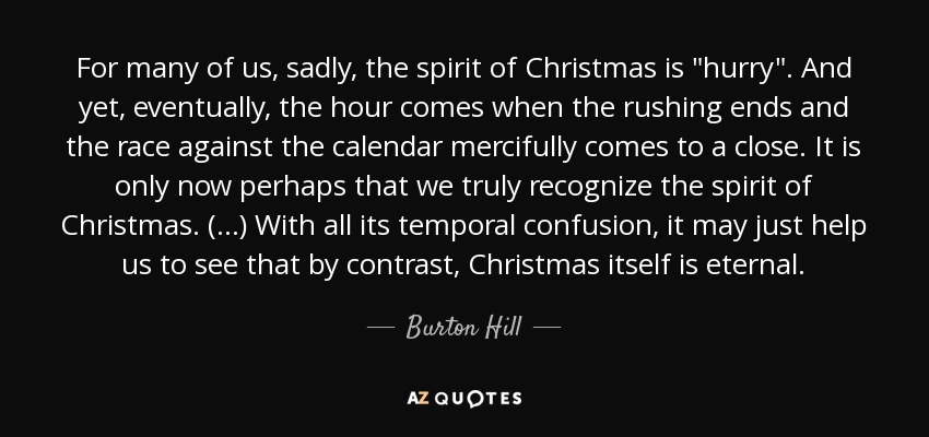 For many of us, sadly, the spirit of Christmas is 