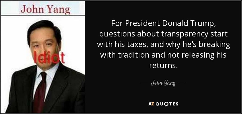 For President Donald Trump, questions about transparency start with his taxes, and why he's breaking with tradition and not releasing his returns. - John Yang