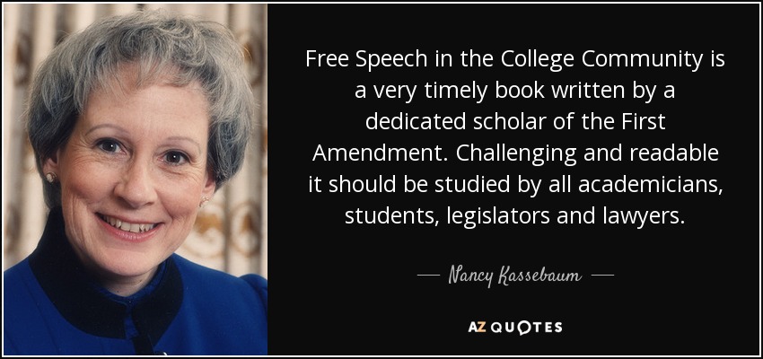 Free Speech in the College Community is a very timely book written by a dedicated scholar of the First Amendment. Challenging and readable it should be studied by all academicians, students, legislators and lawyers. - Nancy Kassebaum