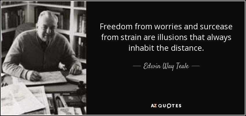 Freedom from worries and surcease from strain are illusions that always inhabit the distance. - Edwin Way Teale