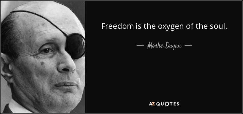 Freedom is the oxygen of the soul. - Moshe Dayan