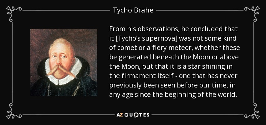 6 November 1572 - Danish astronomer Tycho Brahe records 