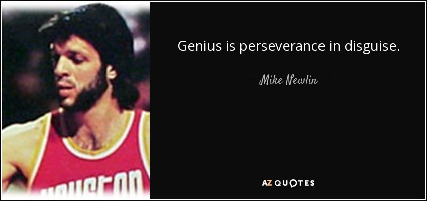 Genius is perseverance in disguise. - Mike Newlin