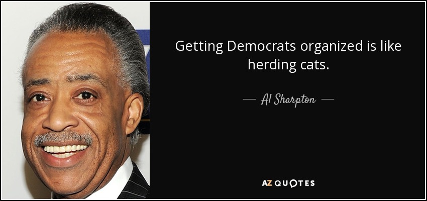 Getting Democrats organized is like herding cats. - Al Sharpton
