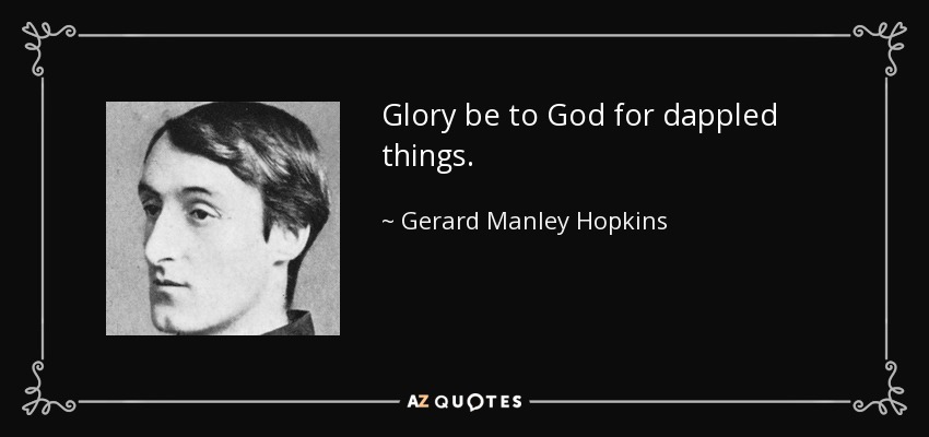 Glory be to God for dappled things. - Gerard Manley Hopkins