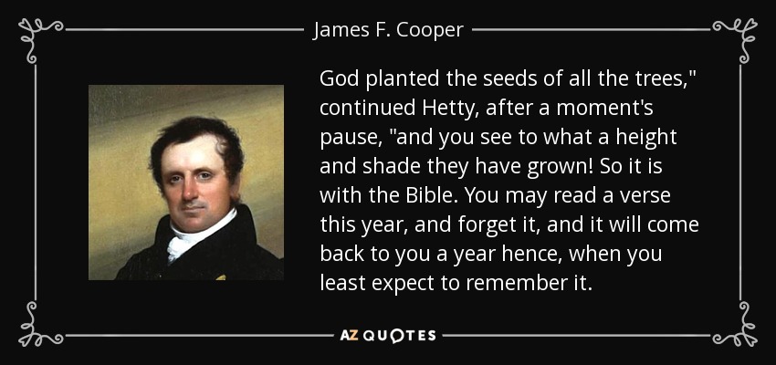 God planted the seeds of all the trees,