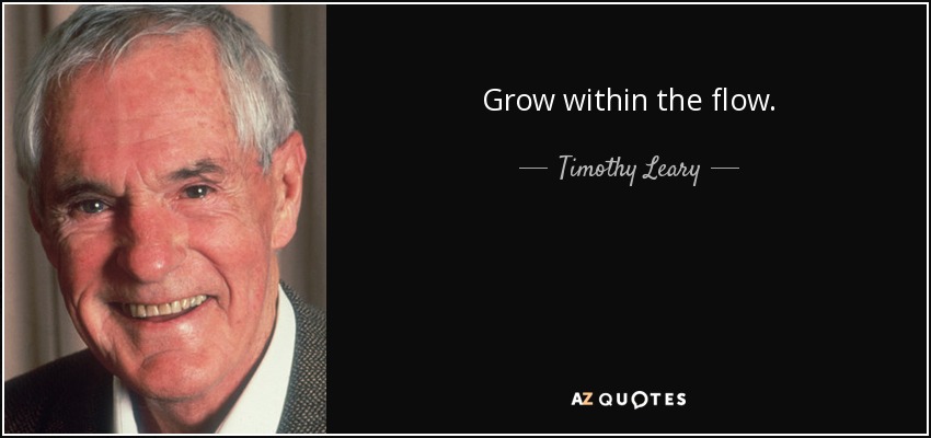 Grow within the flow. - Timothy Leary
