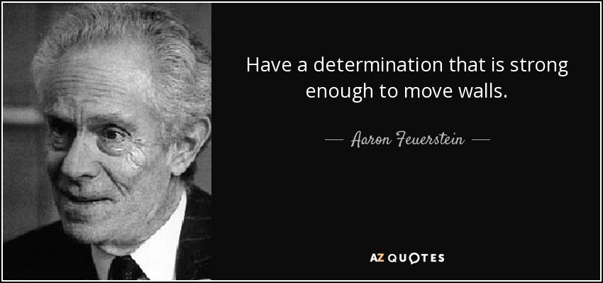 Have a determination that is strong enough to move walls. - Aaron Feuerstein